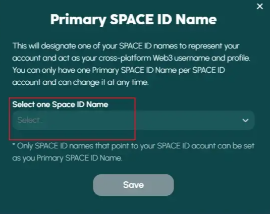 Space ID domain name registration form screenshot 2023
